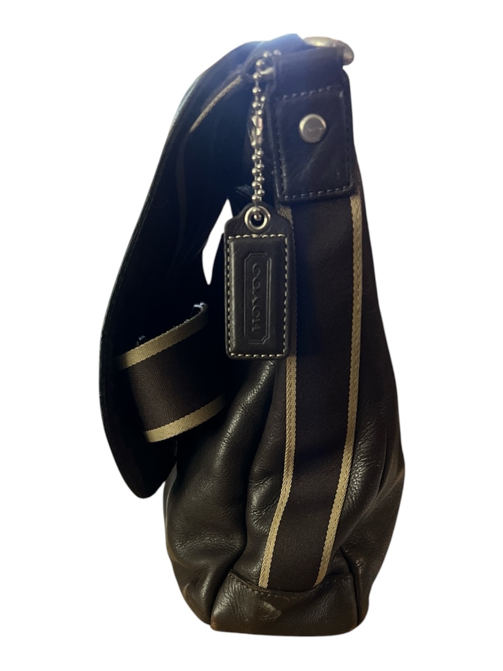 COACH Dark Brown Leather Messenger Bag - Picture 2 of 5